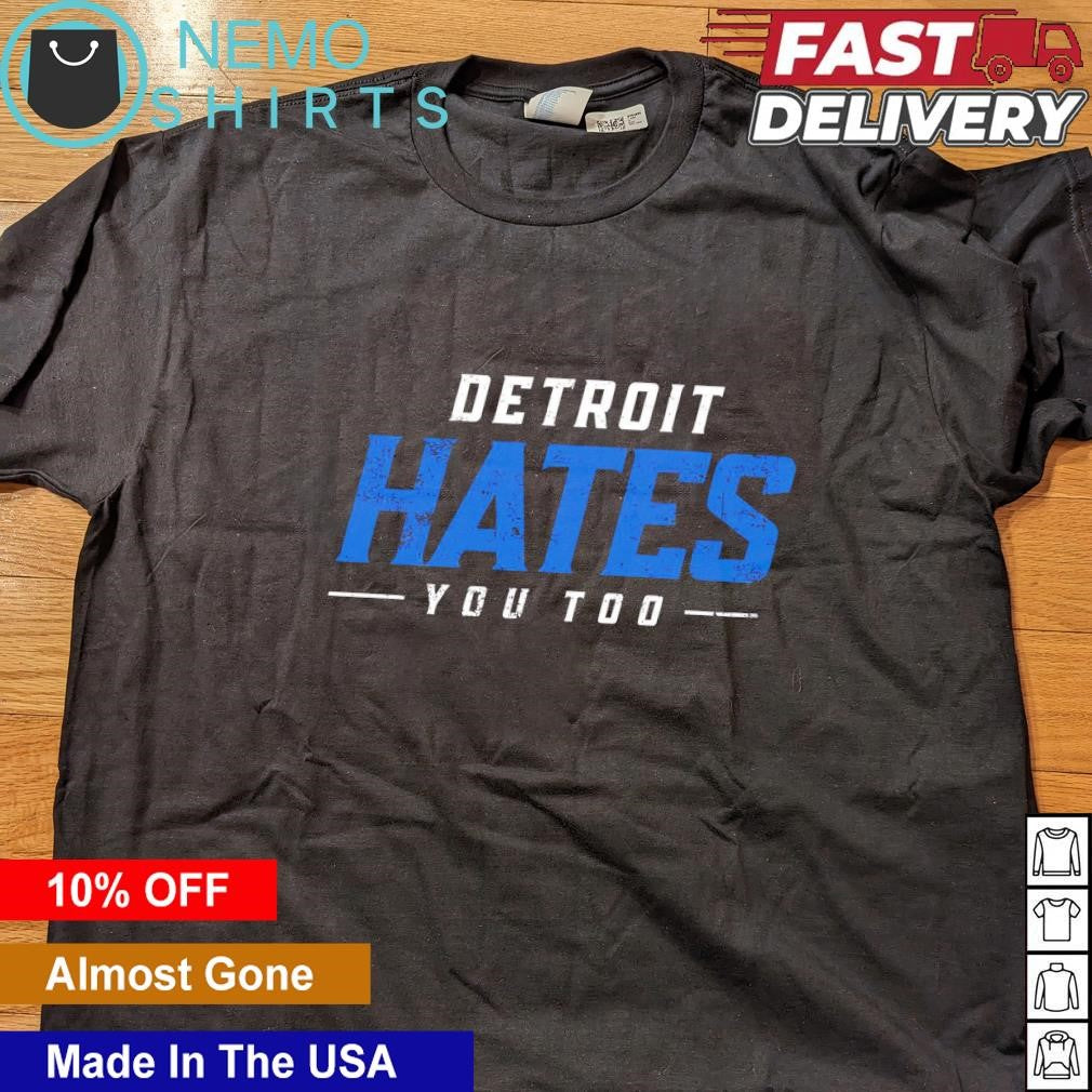 Detroit hates you too Lions - Adult & Kids T-Shirts, Sweatshirts & Hoodies apparel design preview 4