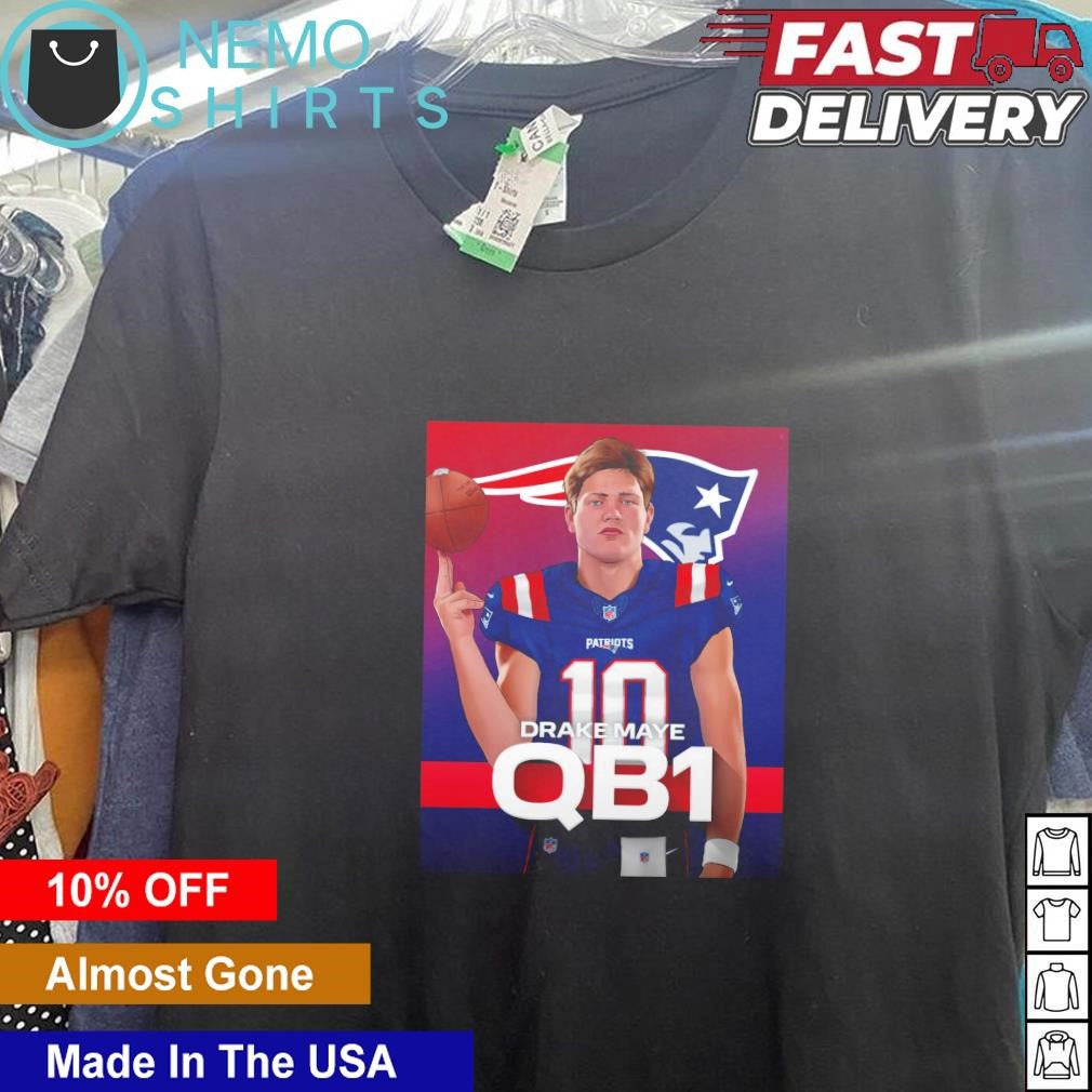 Drake Maye QB1 era New England Patriots cartoon - Adult & Kids T-Shirts, Sweatshirts & Hoodies apparel design preview 5