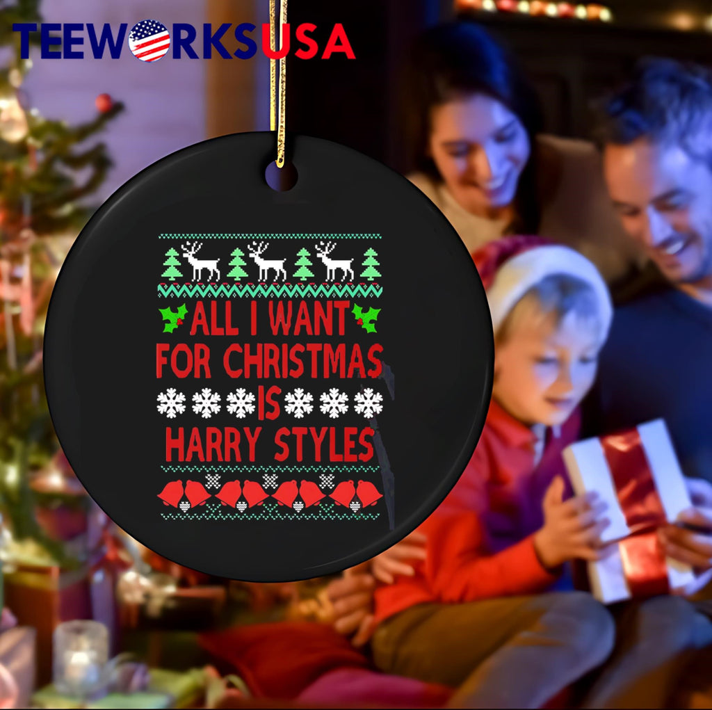 All I Want For Christmas Is Harry Styles ugly - Adult & Kids T-Shirts, Sweatshirts & Hoodies apparel design preview 4