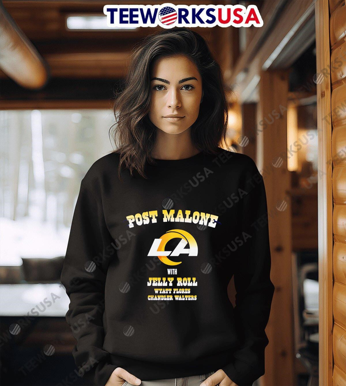 Los Angeles Rams x Post Malone The Big Ass Stadium - Adult & Kids T-Shirts, Sweatshirts & Hoodies apparel design preview 6