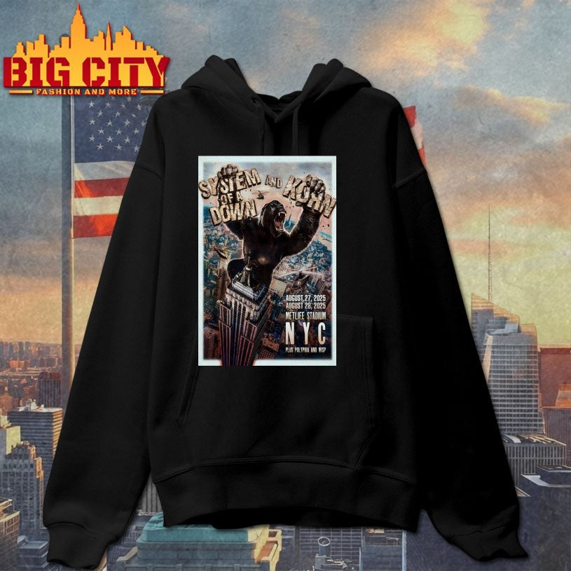 System Of A Down x Korn Aug 27 28, 2025 NYC Poster - Adult & Kids T-Shirts, Sweatshirts & Hoodies apparel design preview 2