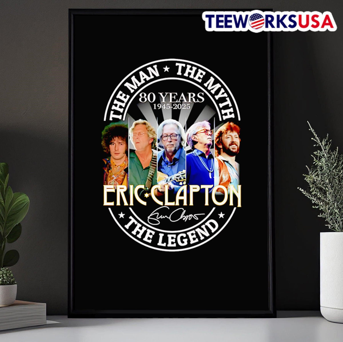 The man myth Legend Eric Clapton 80 years 1945 2025 - Adult & Kids T-Shirts, Sweatshirts & Hoodies apparel design preview 5