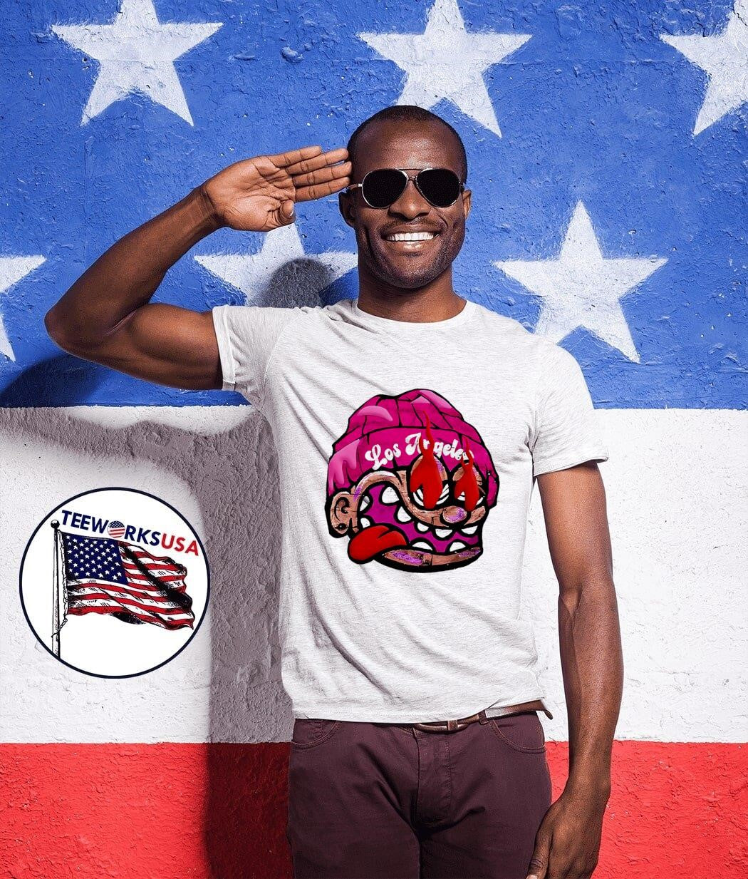 Quirky Cartoon Big Face Los Angeles - Adult & Kids T-Shirts, Sweatshirts & Hoodies apparel design preview 1