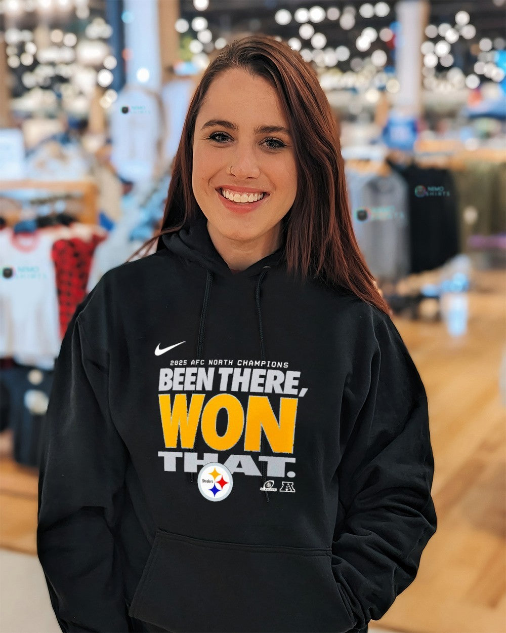 Pittsburgh Steelers 2025 AFC North Champions been - Adult & Kids T-Shirts, Sweatshirts & Hoodies apparel design preview 3