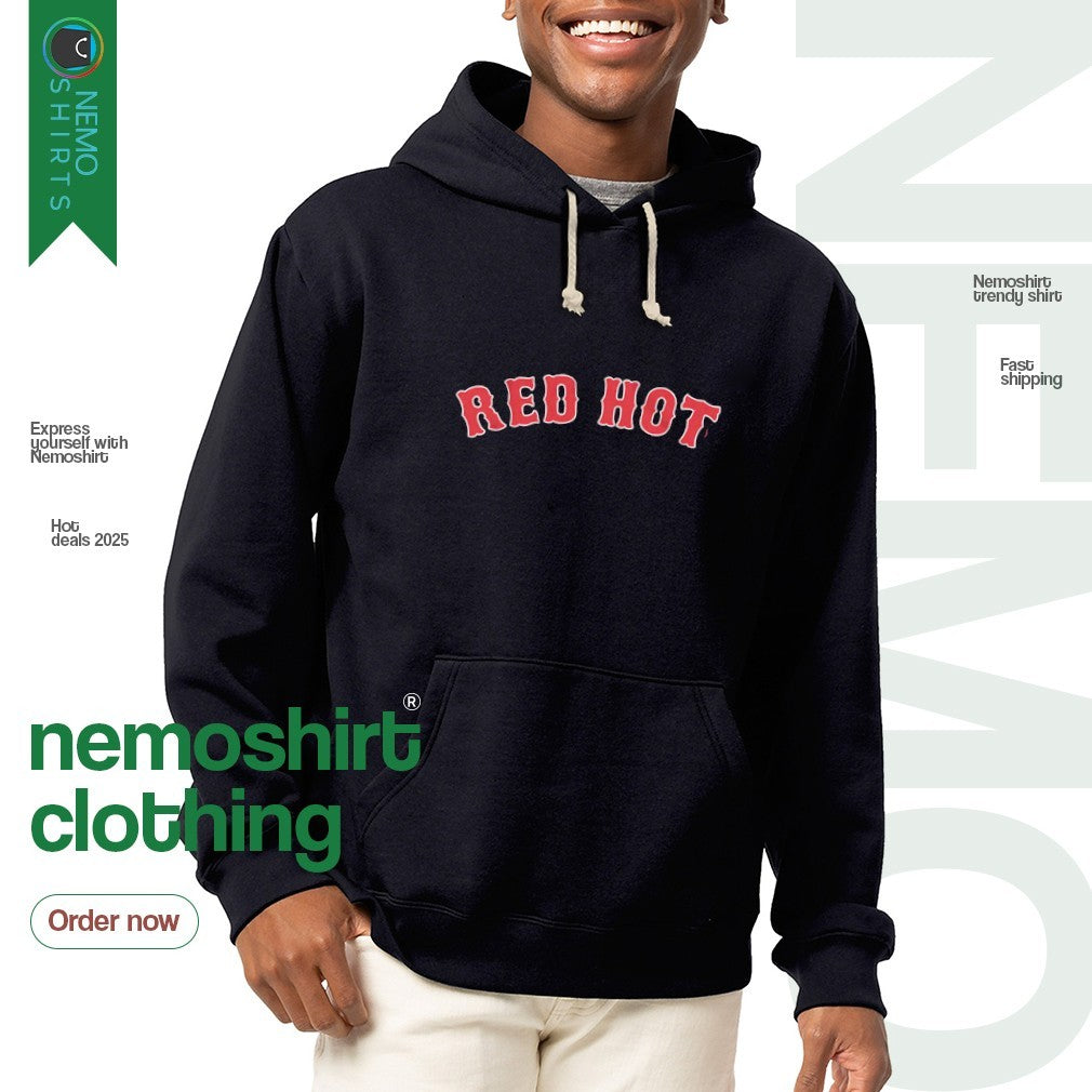 Red hot Boston Sox - Adult & Kids T-Shirts, Sweatshirts & Hoodies apparel design preview 2