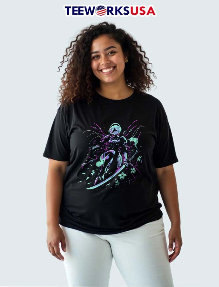 NieR Automata 2B Sword Flowers - Adult & Kids T-Shirts, Sweatshirts & Hoodies apparel design preview 3