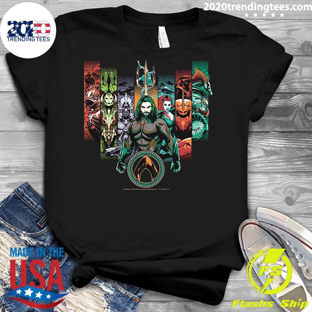 DC Comics Aquaman Logo Character Lineup - Adult & Kids T-Shirts, Sweatshirts & Hoodies apparel design preview 3