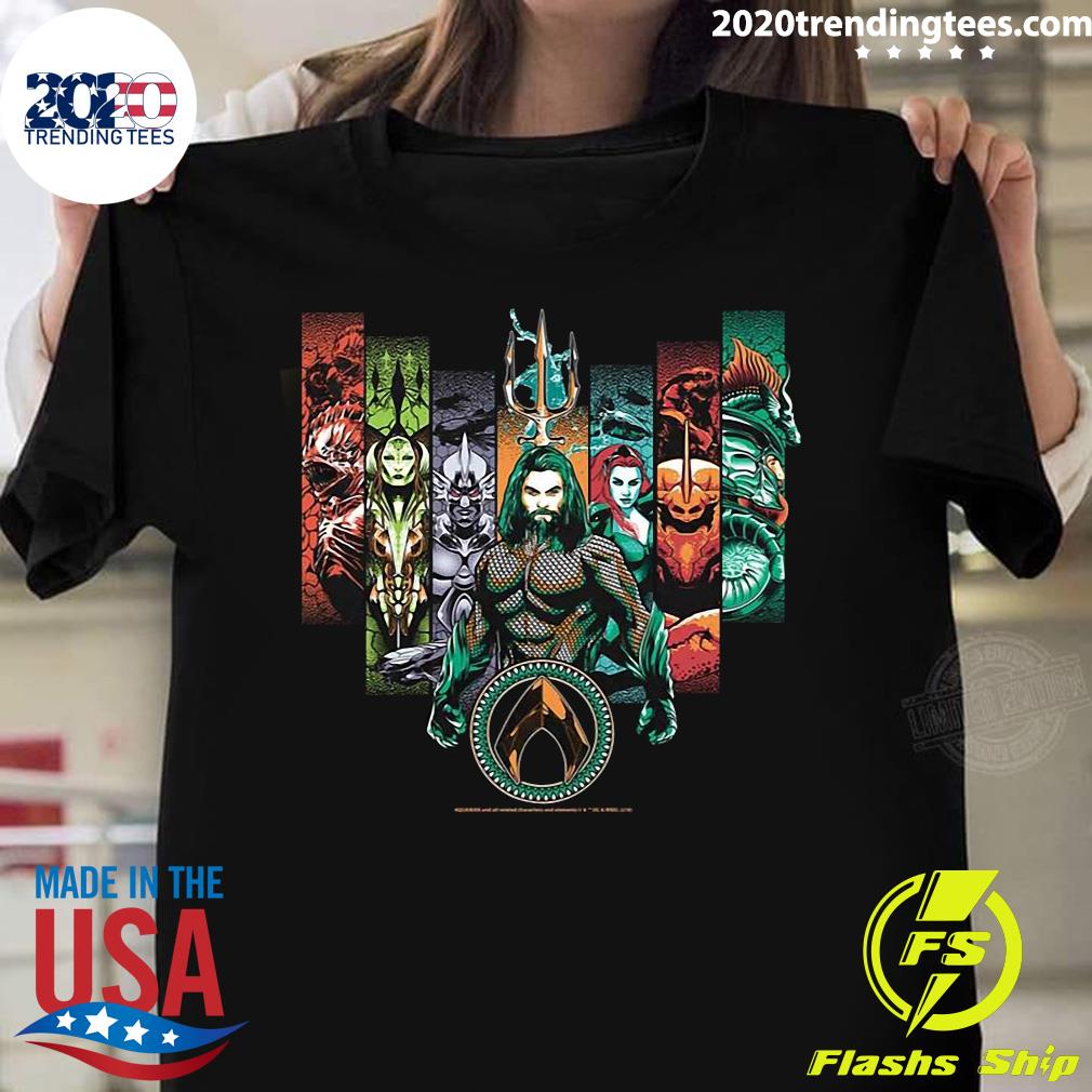 DC Comics Aquaman Logo Character Lineup - Adult & Kids T-Shirts, Sweatshirts & Hoodies apparel design preview 1