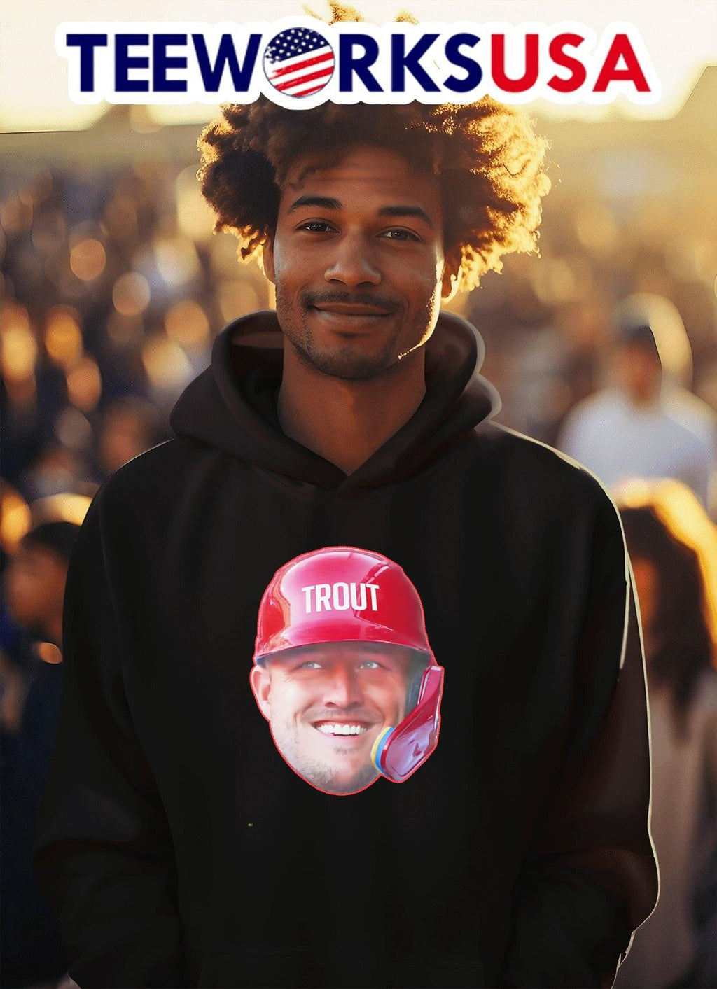 Mike Trout head in the game - Adult & Kids T-Shirts, Sweatshirts & Hoodies apparel design preview 2