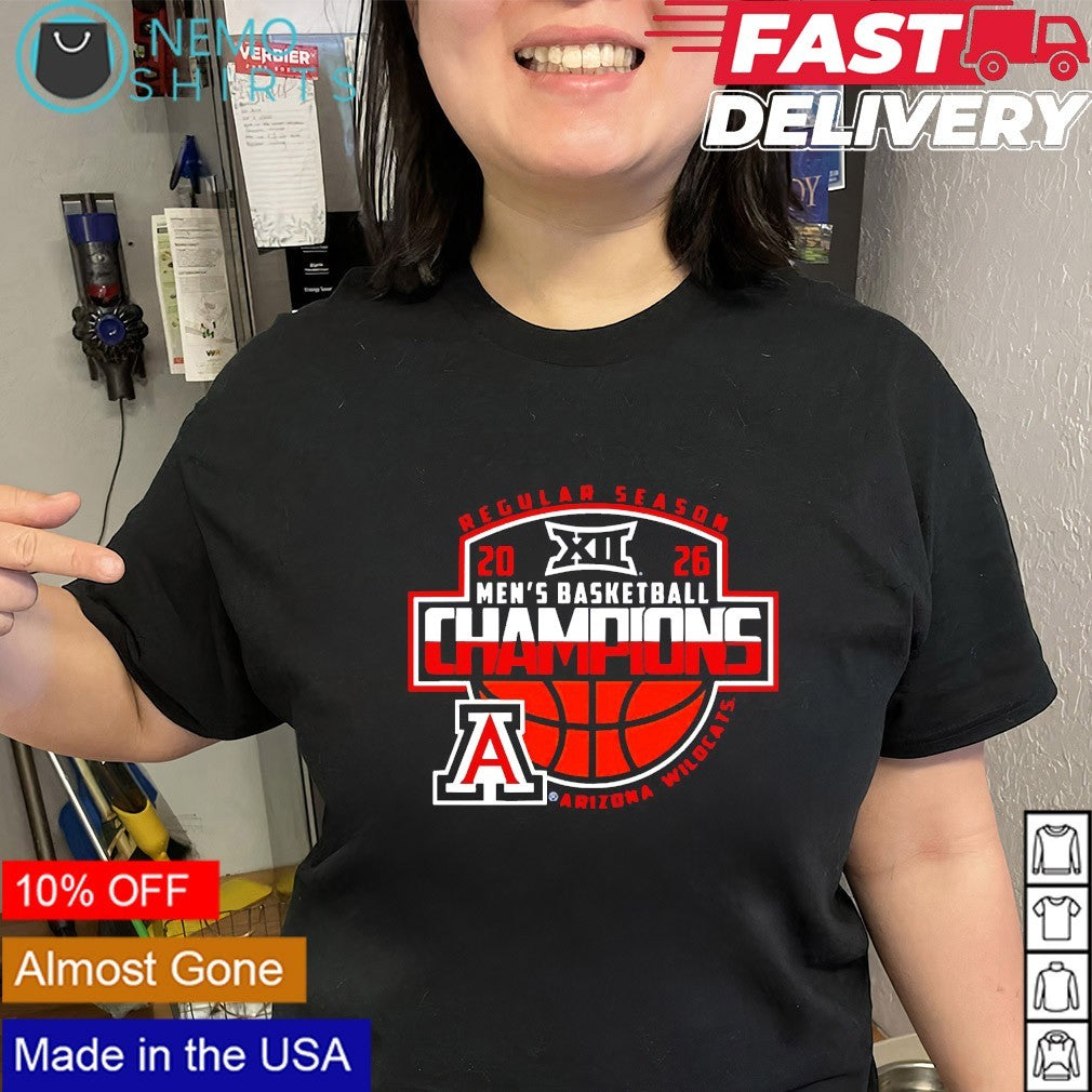 Arizona Wildcats 2026 Big 12 men's basketball regular - Adult & Kids T-Shirts, Sweatshirts & Hoodies apparel design preview 2