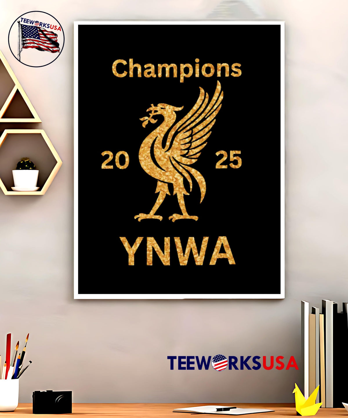 Liverpool Champions 2025 YNWA retro - Adult & Kids T-Shirts, Sweatshirts & Hoodies apparel design preview 5