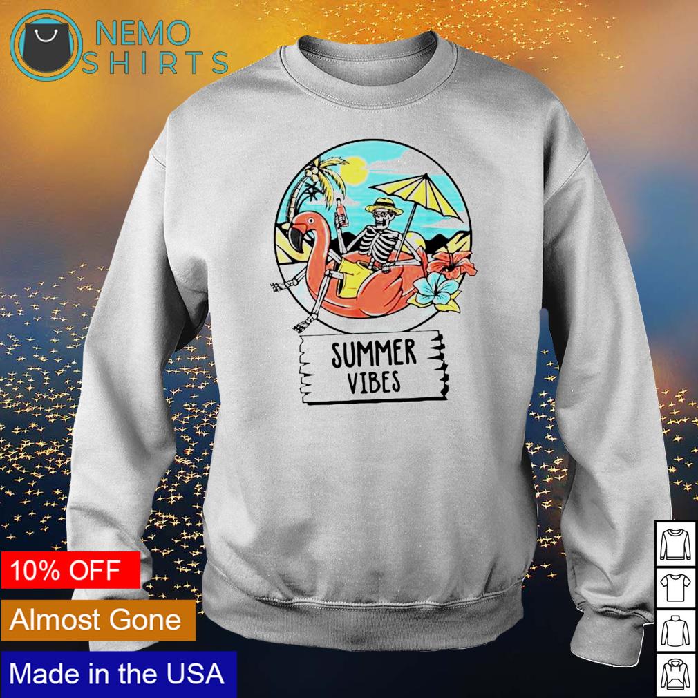 Summer vibes skull skeleton beach - Adult & Kids T-Shirts, Sweatshirts & Hoodies apparel design preview 4