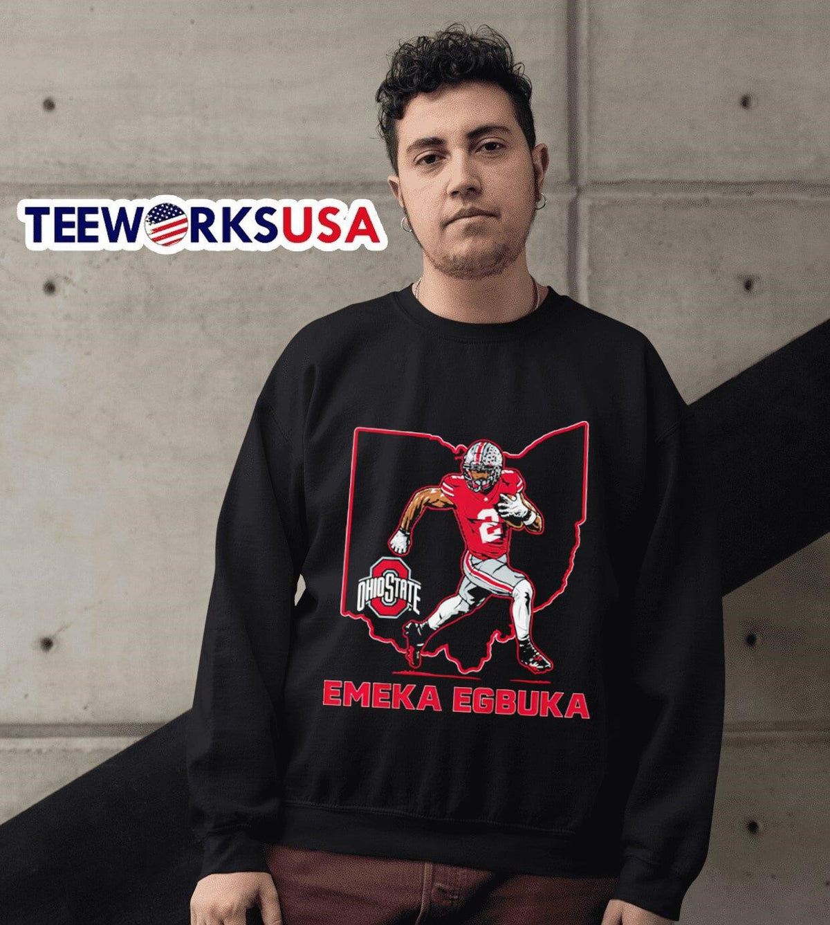 Ohio State Buckeyes Emeka Egbuka Star - Adult & Kids T-Shirts, Sweatshirts & Hoodies apparel design preview 3