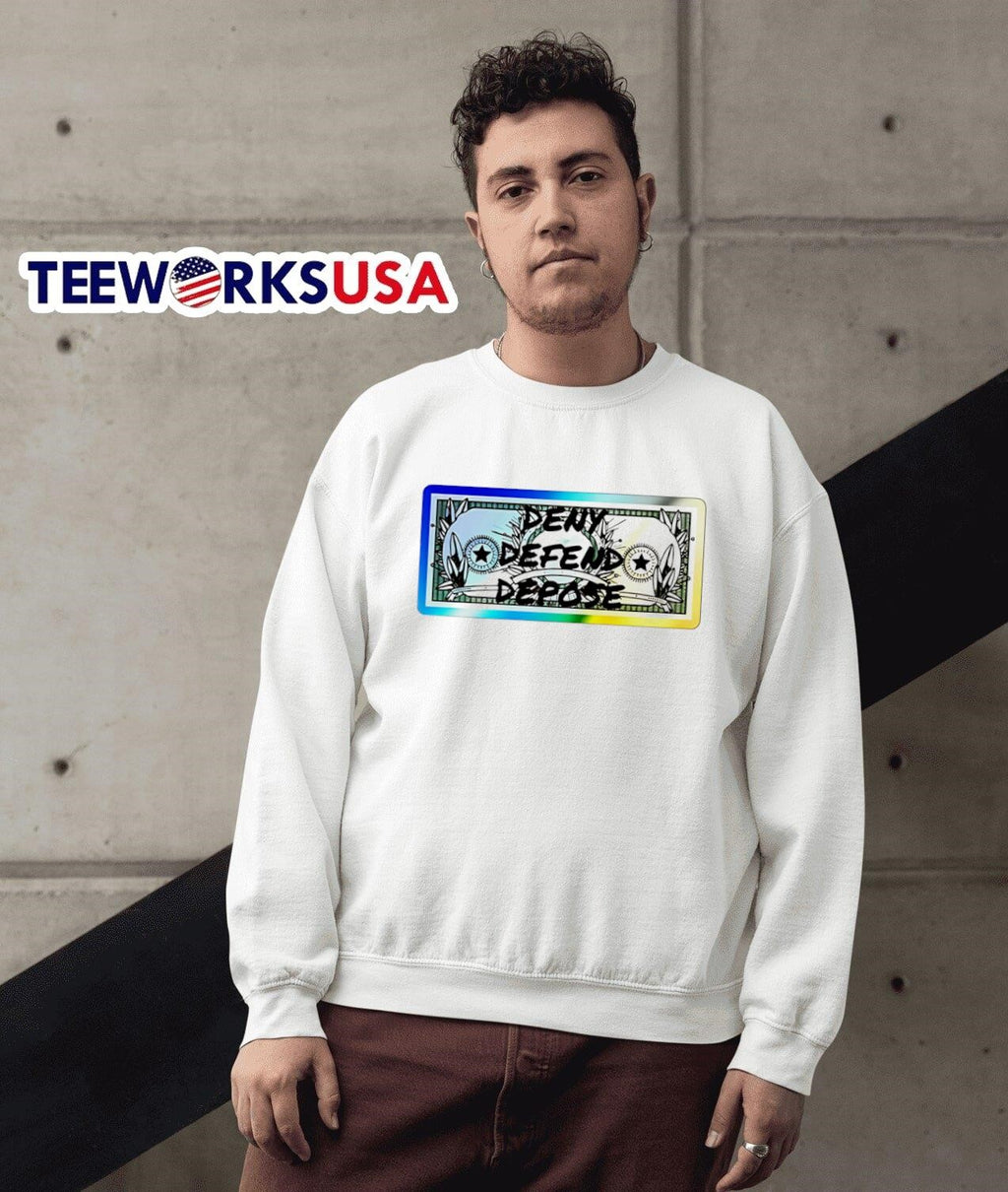 DDD Dollar Bill- Holographic Deny Delay Defend - Adult & Kids T-Shirts, Sweatshirts & Hoodies apparel design preview 5