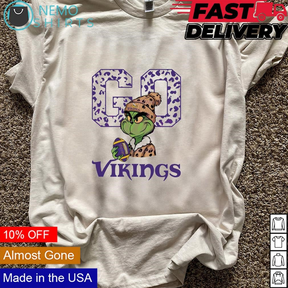 Grinch leopard go Minnesota Vikings - Adult & Kids T-Shirts, Sweatshirts & Hoodies apparel design preview 5