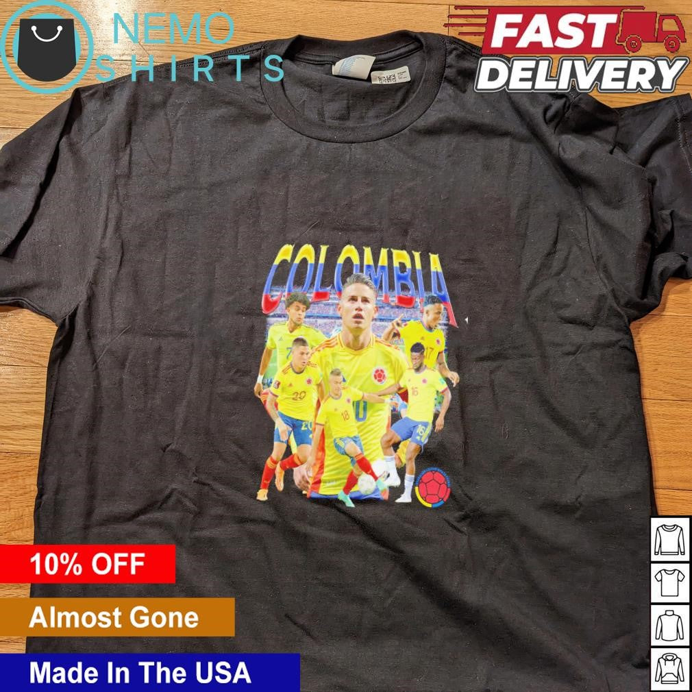 Colombia soccer graphic players collage - Adult & Kids T-Shirts, Sweatshirts & Hoodies apparel design preview 4