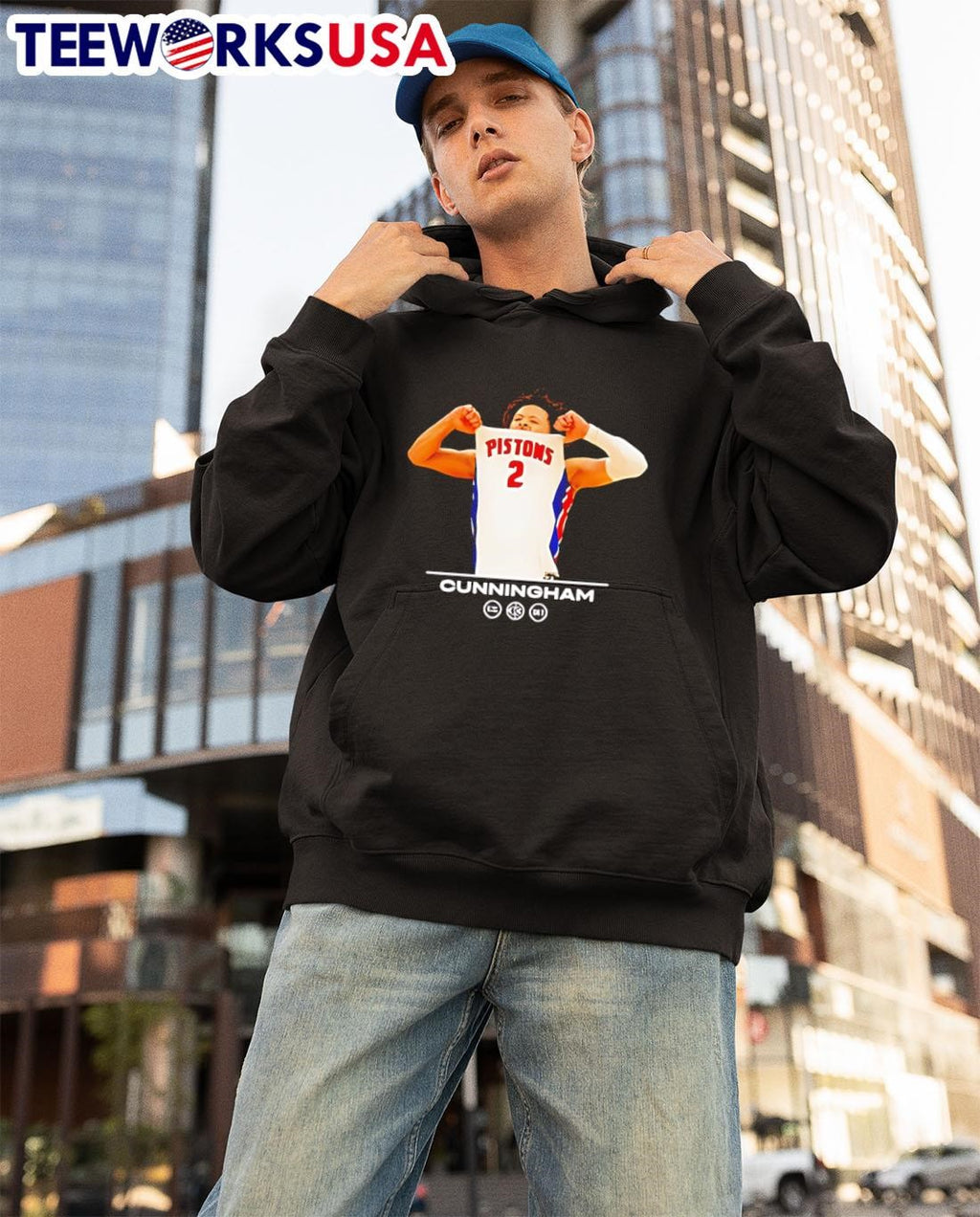 Detroit Pistons Cade Cunningham Game Winner - Adult & Kids T-Shirts, Sweatshirts & Hoodies apparel design preview 3