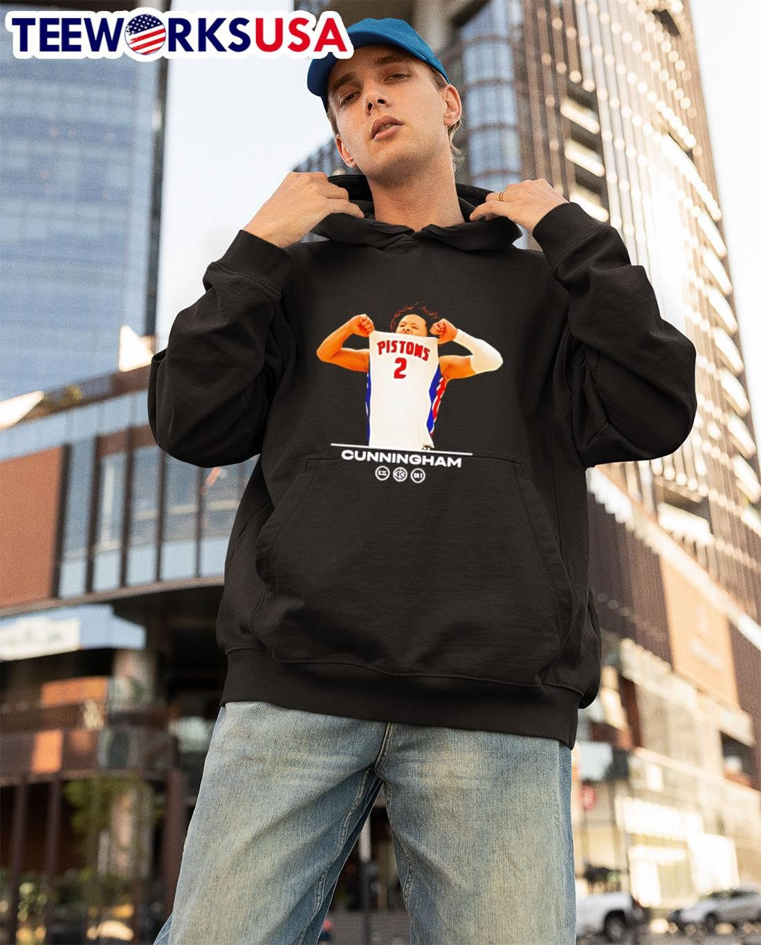 Detroit Pistons Cade Cunningham Game Winner - Adult & Kids T-Shirts, Sweatshirts & Hoodies apparel design preview 3