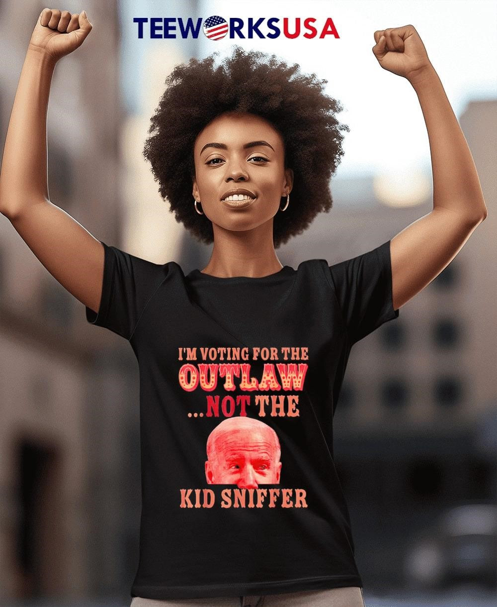 Joe Biden I'm voting for the outlaw not kid sniffer - Adult & Kids T-Shirts, Sweatshirts & Hoodies apparel design preview 4