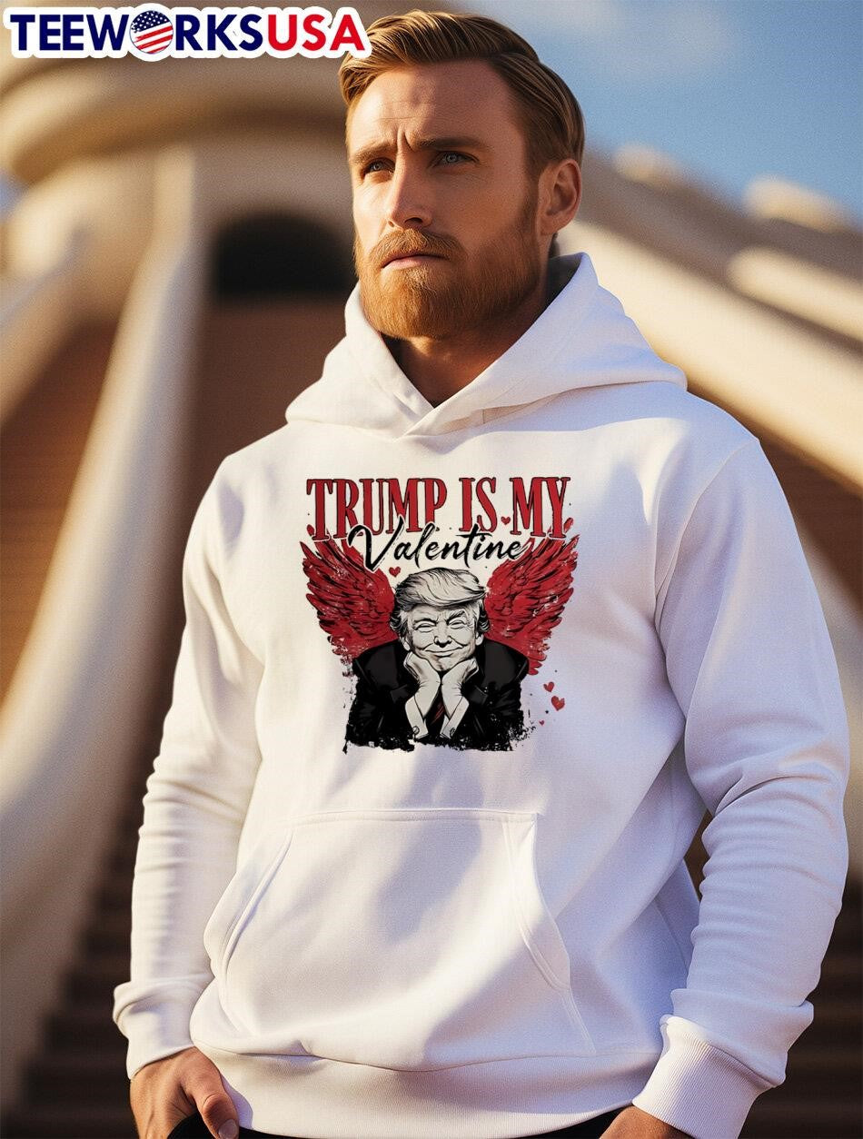 Trump Is My Valentine Cupid Wings Funny - Adult & Kids T-Shirts, Sweatshirts & Hoodies apparel design preview 2