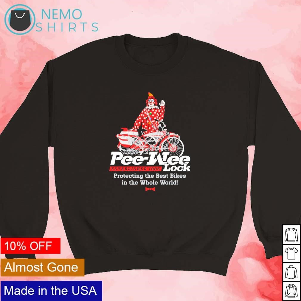 Pee-Wee lock est 11985 protecting the best bikes in - Adult & Kids T-Shirts, Sweatshirts & Hoodies apparel design preview 5