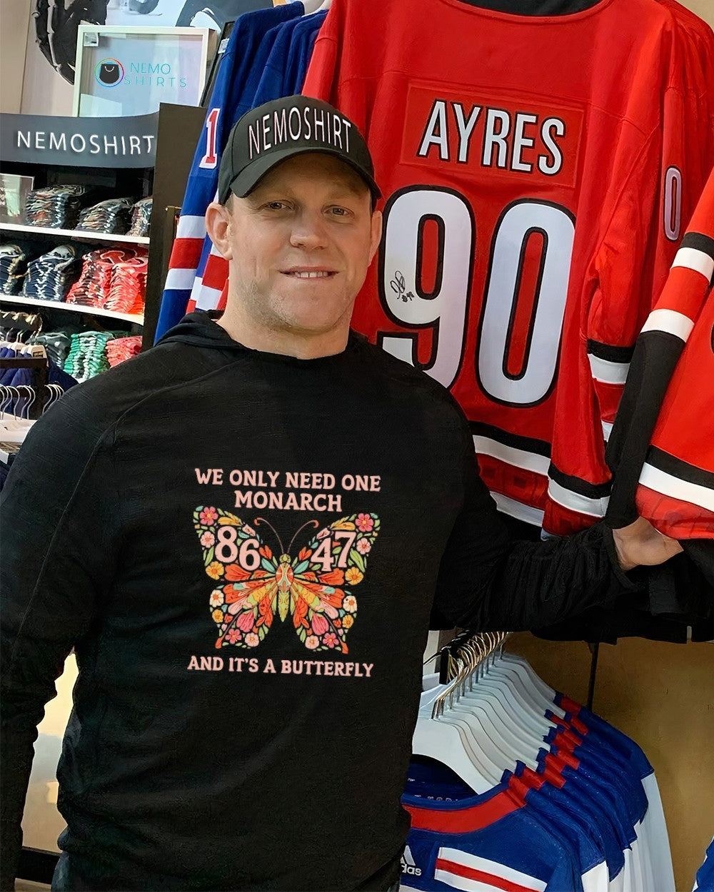 We only need one monarch and it's a butterfly 8647 - Adult & Kids T-Shirts, Sweatshirts & Hoodies apparel design preview 2