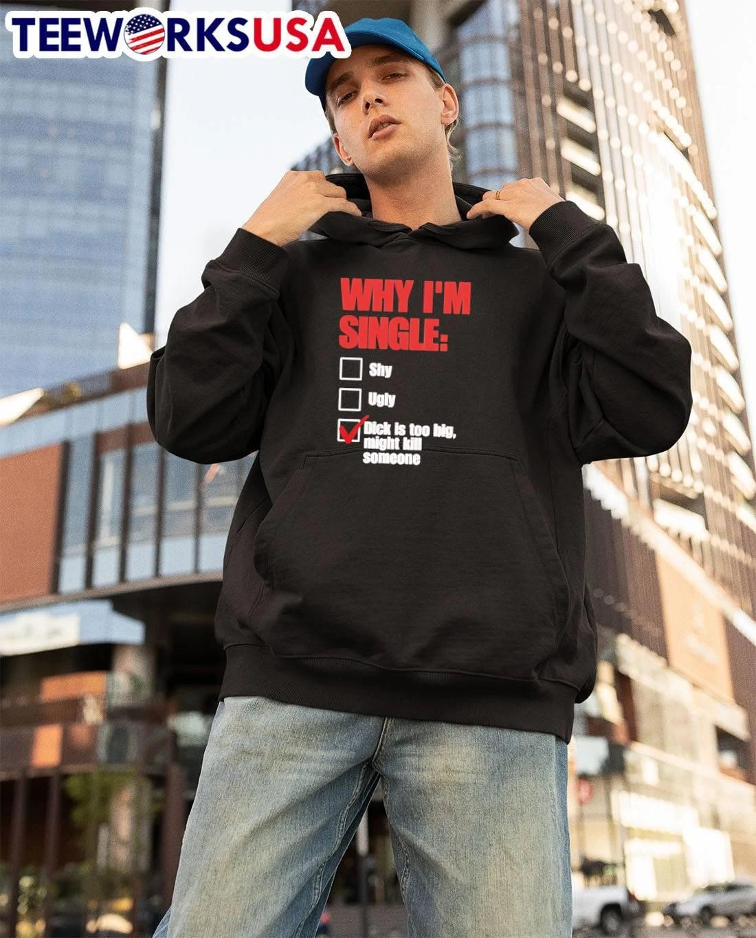 Why Im Single Shy Ugly Dick Is Too Big Might Kill - Adult & Kids T-Shirts, Sweatshirts & Hoodies apparel design preview 3