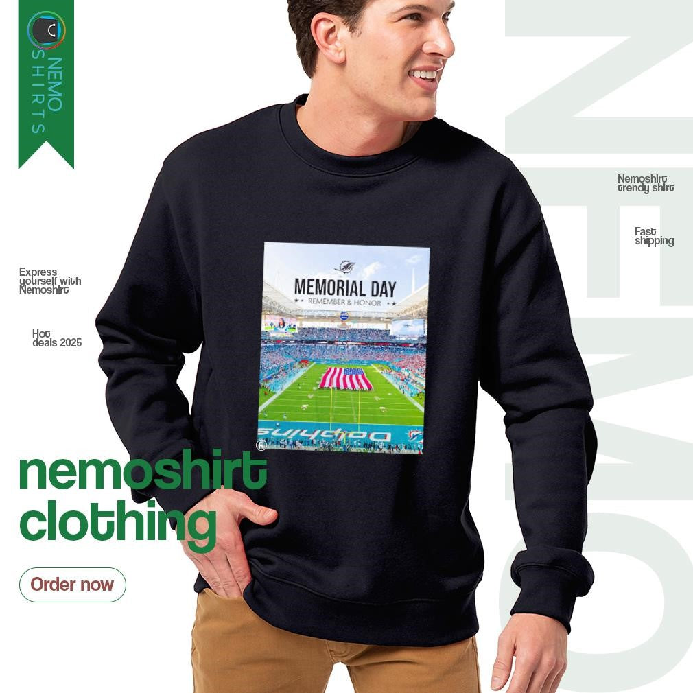 Memorial day remember and honor Miami Dolphins - Adult & Kids T-Shirts, Sweatshirts & Hoodies apparel design preview 4