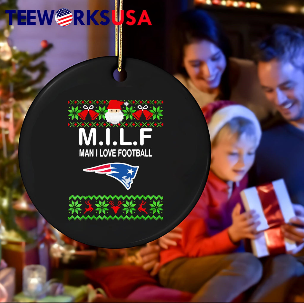 New England Patriots Christmas M.I.L.F Man I Love - Adult & Kids T-Shirts, Sweatshirts & Hoodies apparel design preview 4