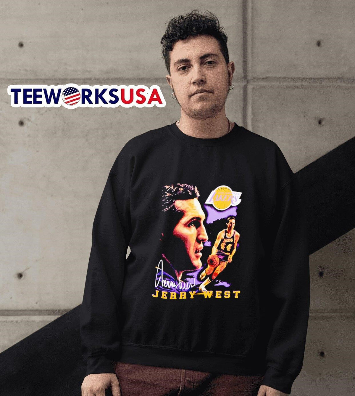 Los Angeles Lakers Jerry West forever signature - Adult & Kids T-Shirts, Sweatshirts & Hoodies apparel design preview 3