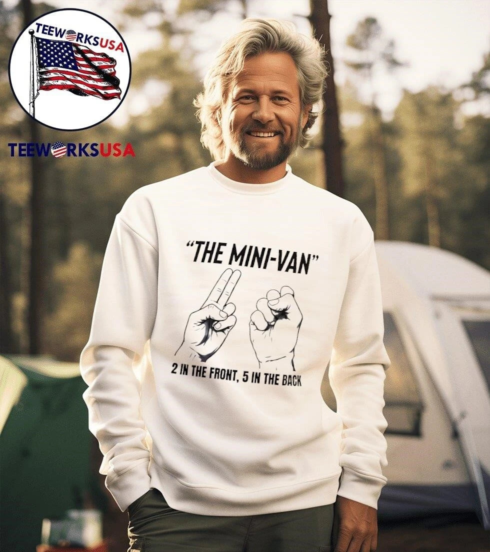 The Mini-Van 2 In Front 5 Back - Adult & Kids T-Shirts, Sweatshirts & Hoodies apparel design preview 3