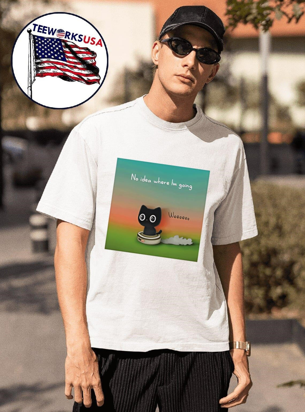 Purrinink no idea where I'm going - Adult & Kids T-Shirts, Sweatshirts & Hoodies apparel design preview 1
