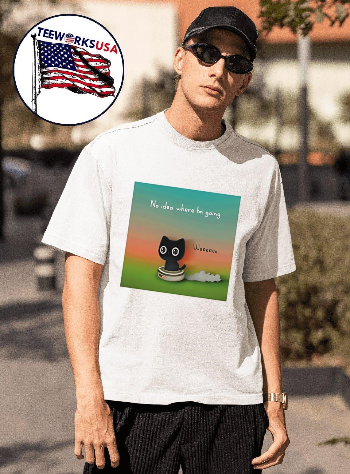 Purrinink no idea where I'm going - Adult & Kids T-Shirts, Sweatshirts & Hoodies apparel design preview 1