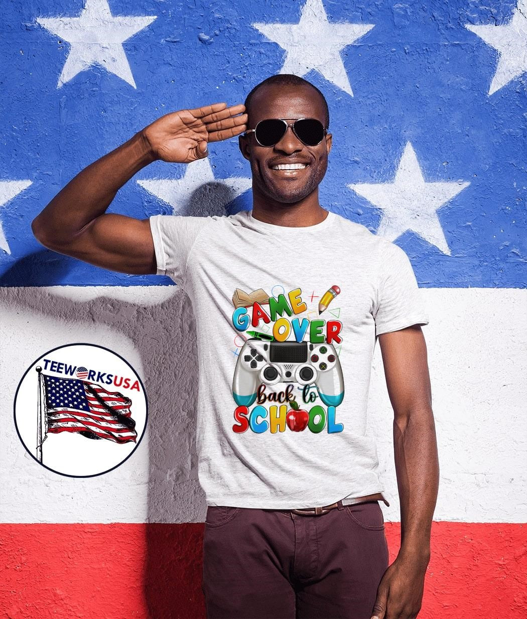 Game over back to school - Adult & Kids T-Shirts, Sweatshirts & Hoodies apparel design preview 1