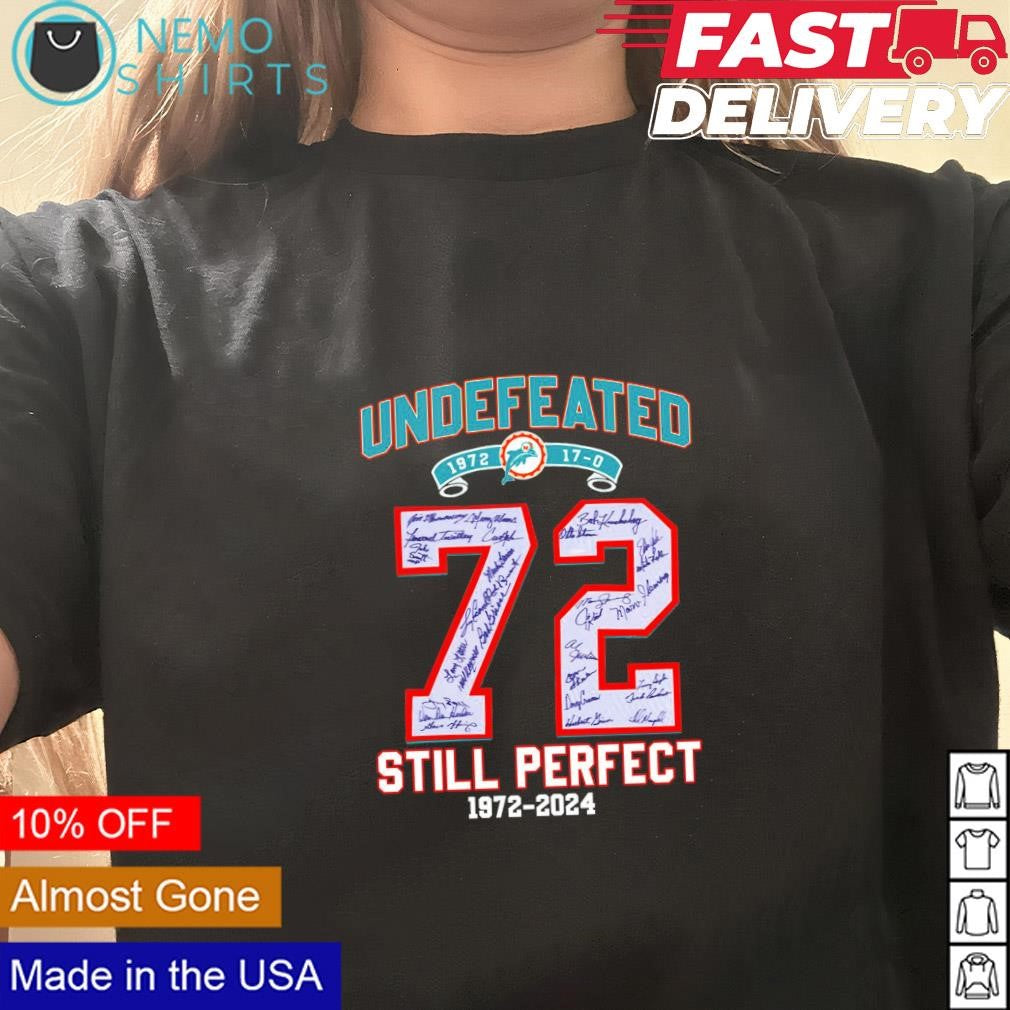 Miami Dolphins undefeated number 72 signatures 1972 - Adult & Kids T-Shirts, Sweatshirts & Hoodies apparel design preview 3