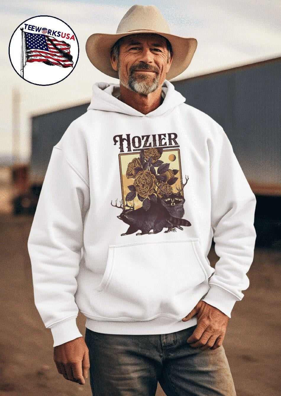 Hozier flower raccoon George September 6 - Adult & Kids T-Shirts, Sweatshirts & Hoodies apparel design preview 2