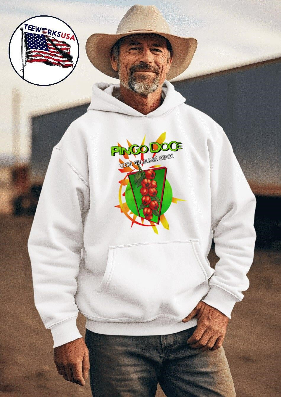 Pingo Doce with Guarana kick - Adult & Kids T-Shirts, Sweatshirts & Hoodies apparel design preview 2
