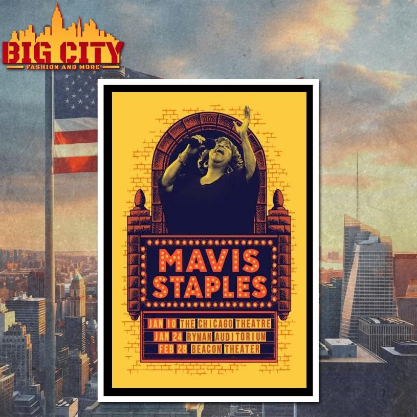 Mavis Staples Live Tour 2026 Chicago Nashville NYC - Adult & Kids T-Shirts, Sweatshirts & Hoodies apparel design preview 4