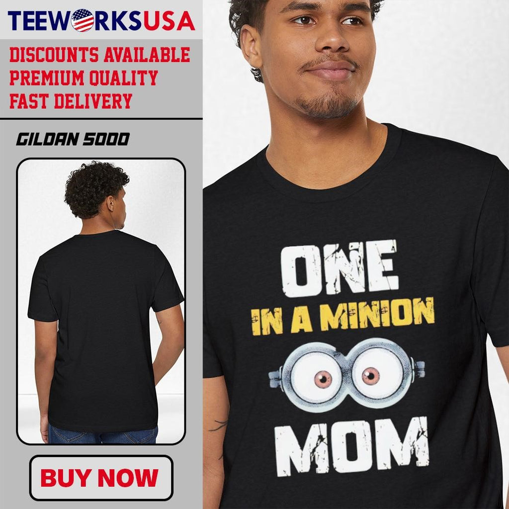 One In A Minion Mom design simple - Adult & Kids T-Shirts, Sweatshirts & Hoodies apparel design preview 1