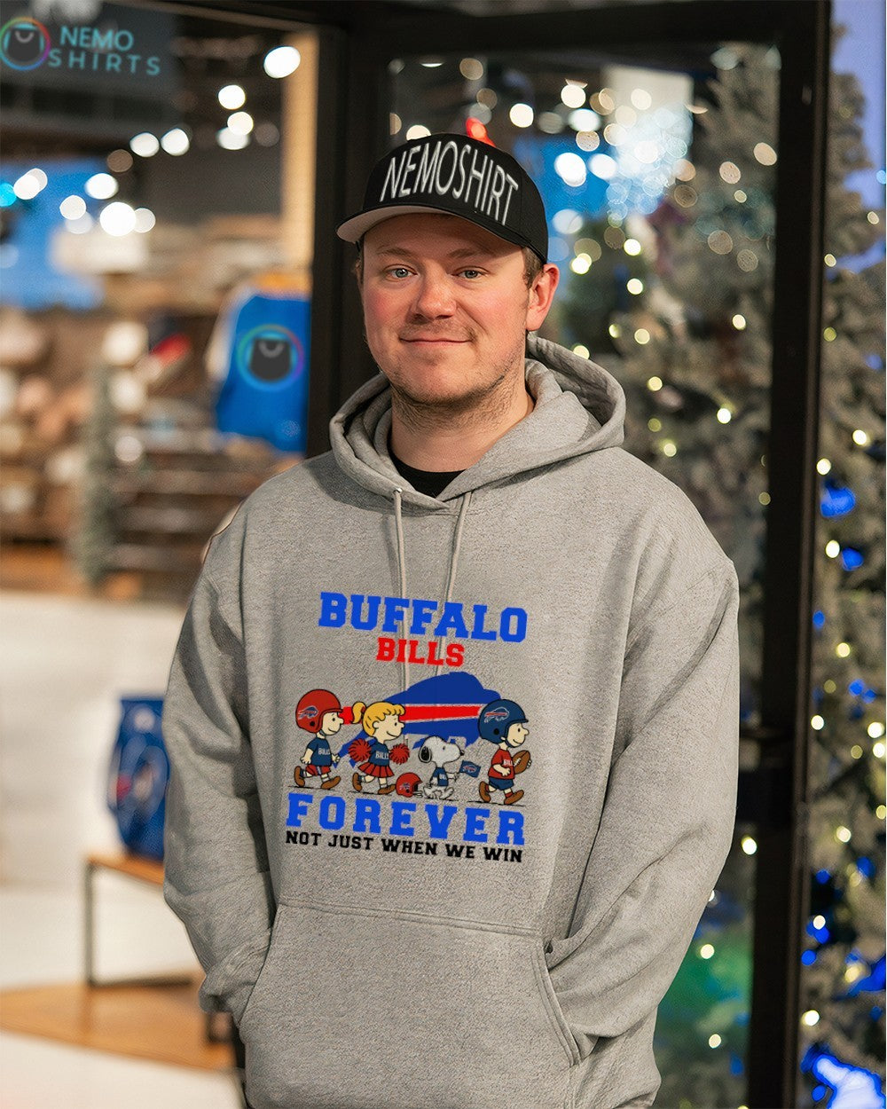 Peanuts characters x Buffalo Bills forever not just - Adult & Kids T-Shirts, Sweatshirts & Hoodies apparel design preview 3