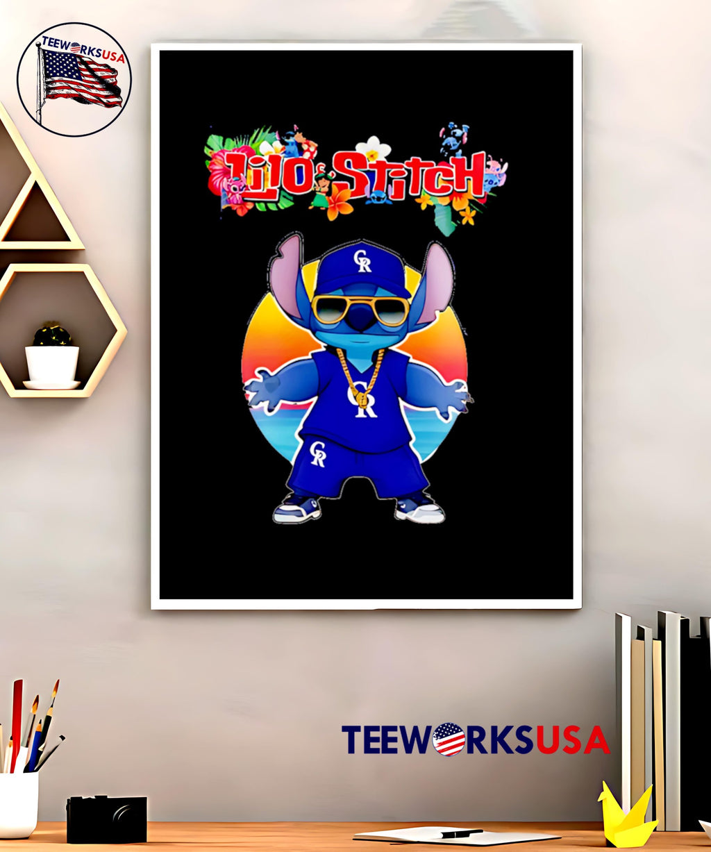 Colorado Rockies x Lilo and Stitch Baseball - Adult & Kids T-Shirts, Sweatshirts & Hoodies apparel design preview 5