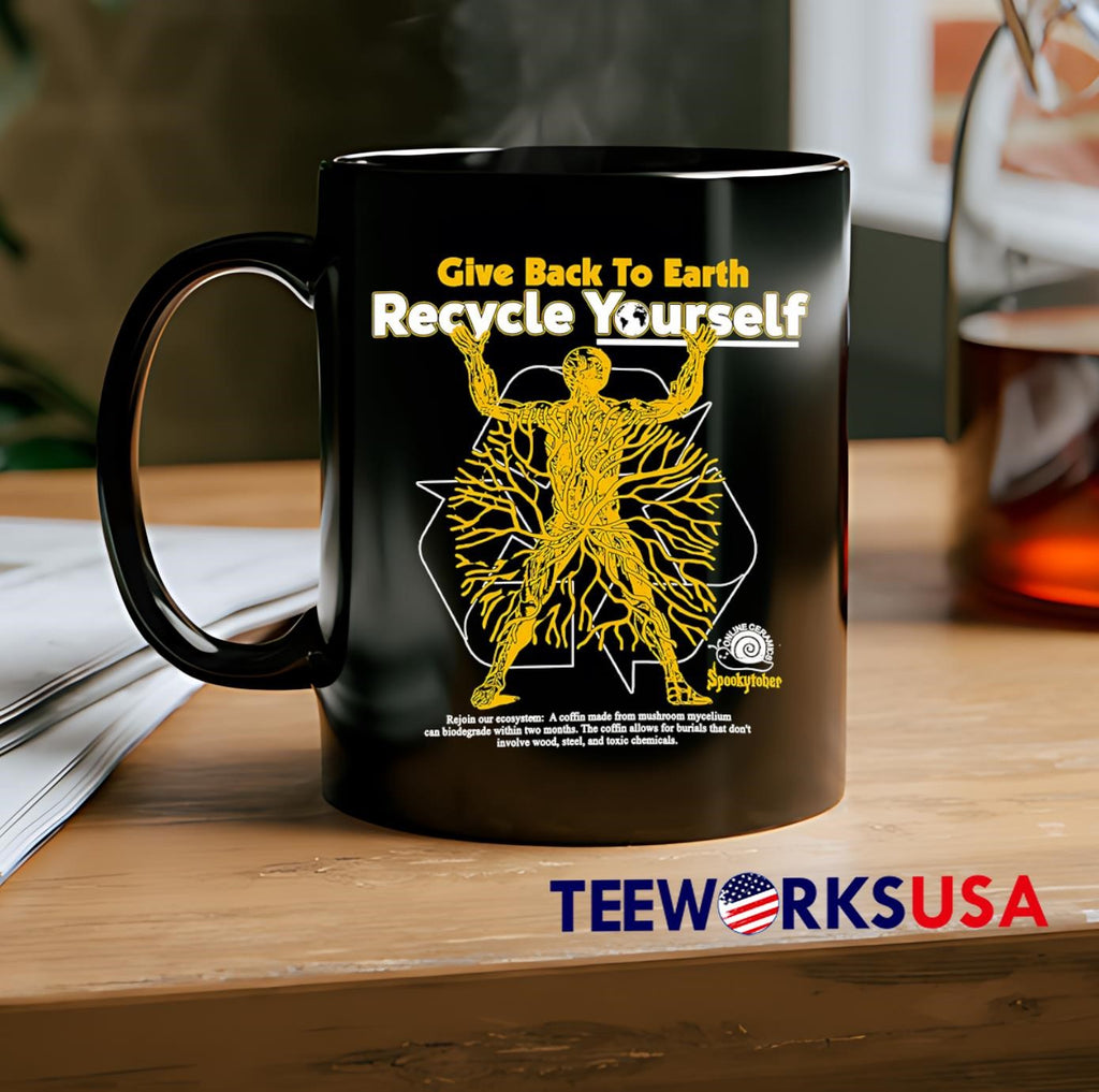 Give Back To Earth Recycle Yourself black - Adult & Kids T-Shirts, Sweatshirts & Hoodies apparel design preview 2