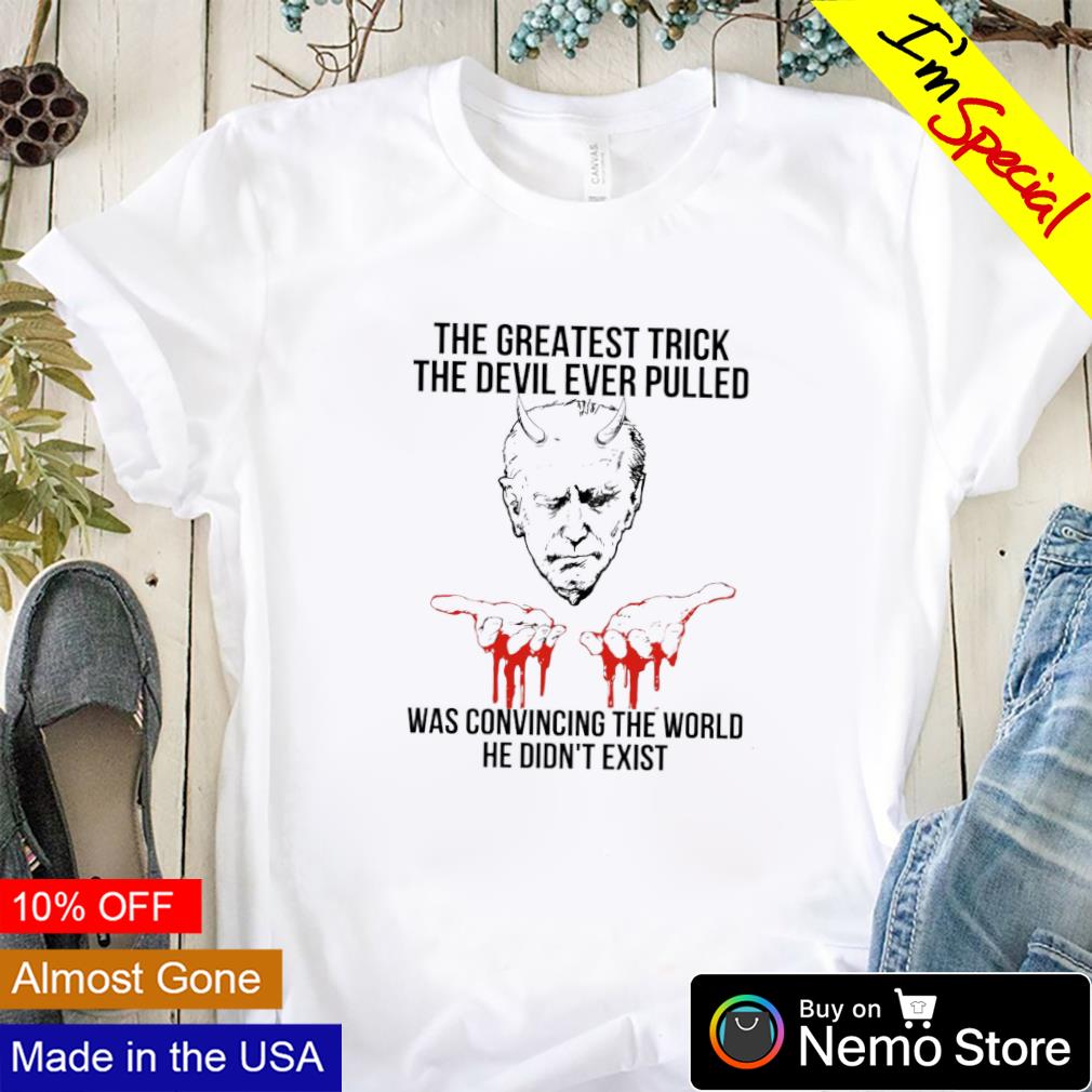 Joe Biden the greatest trick devil ever pulled was - Adult & Kids T-Shirts, Sweatshirts & Hoodies apparel design preview 1