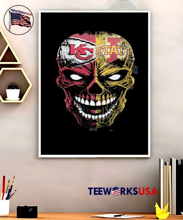 Kansas City Chiefs Iowa State Cyclones Split Face - Adult & Kids T-Shirts, Sweatshirts & Hoodies apparel design preview 5