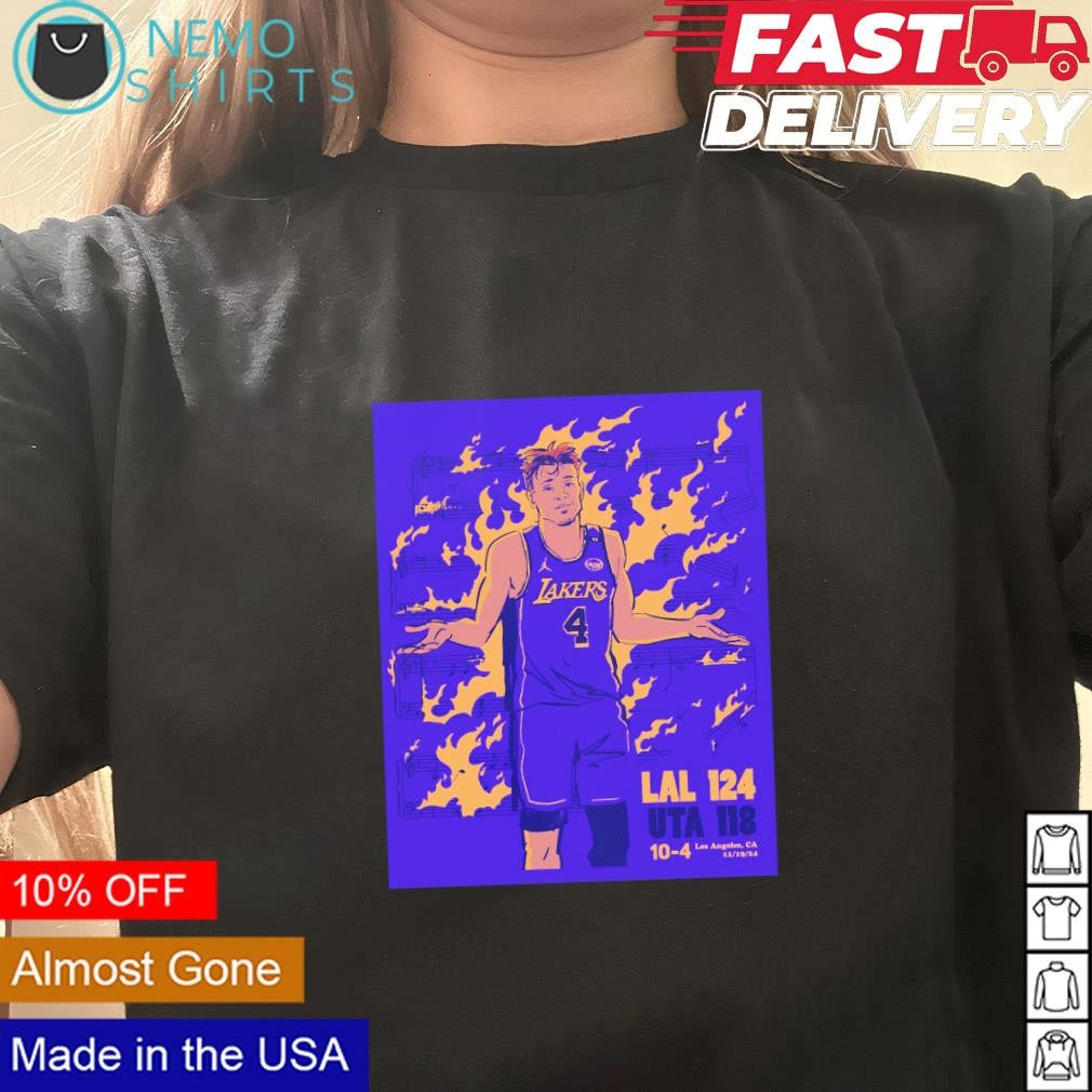 Dalton Knecht Los Angeles Lakers against Jazz LAL 124 - Adult & Kids T-Shirts, Sweatshirts & Hoodies apparel design preview 3