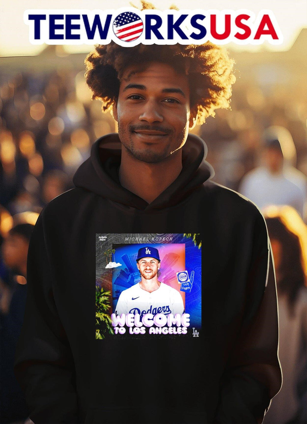 Michael Kopech welcome to Los Angeles Dodgers - Adult & Kids T-Shirts, Sweatshirts & Hoodies apparel design preview 2