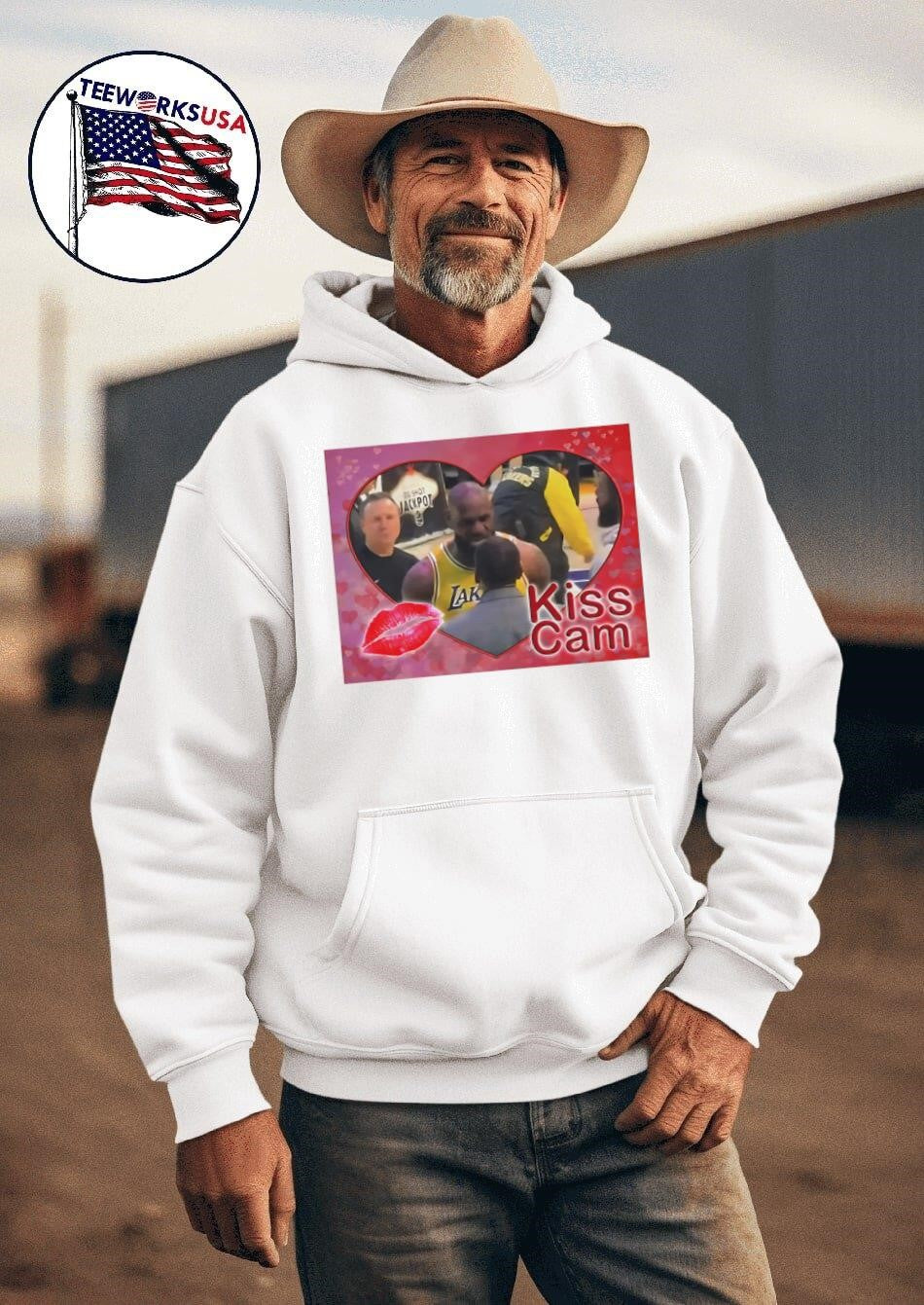 Kiss cam Lebron James and Stephen A Smith - Adult & Kids T-Shirts, Sweatshirts & Hoodies apparel design preview 2