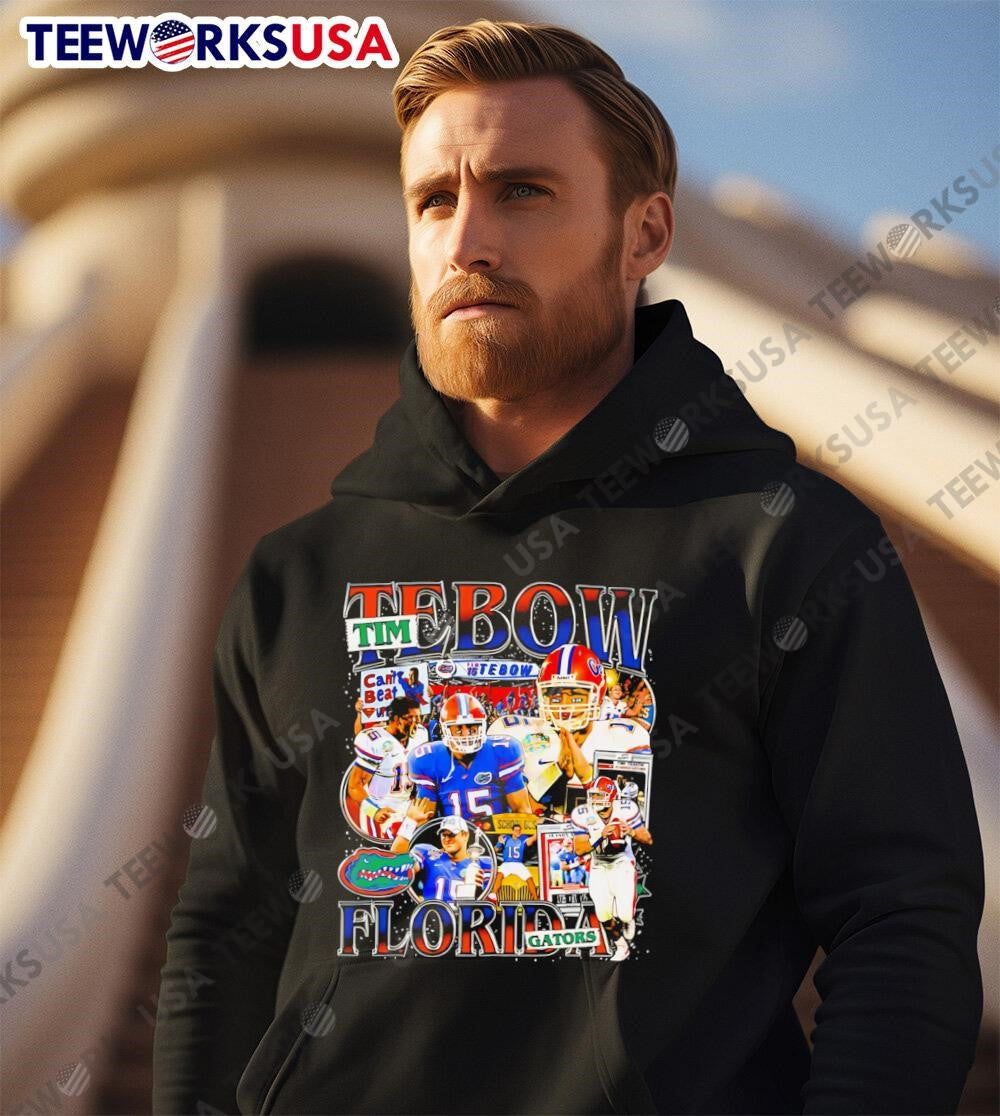 Tim Tebow Florida Gators football graphic retro - Adult & Kids T-Shirts, Sweatshirts & Hoodies apparel design preview 3