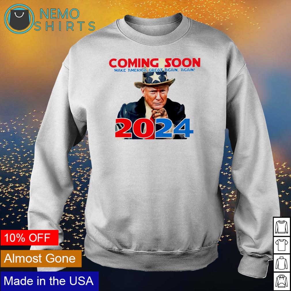 Trump Uncle Sam coming soon make America great again - Adult & Kids T-Shirts, Sweatshirts & Hoodies apparel design preview 4