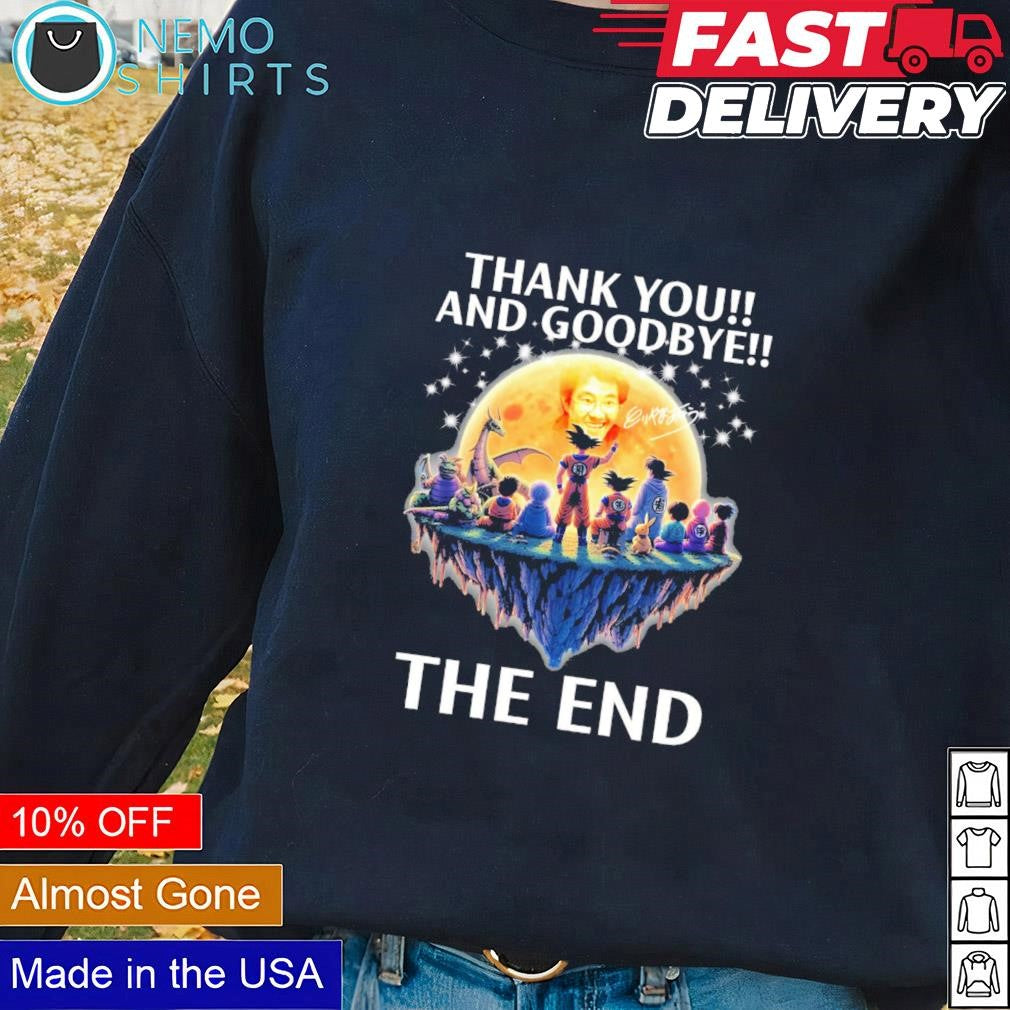 Thank you and goodbye the end Akira Toriyama Dragon - Adult & Kids T-Shirts, Sweatshirts & Hoodies apparel design preview 2